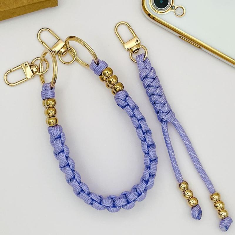 ハンドストラップ パラコードスマホショルダー 携帯ストラップ ラベンダー