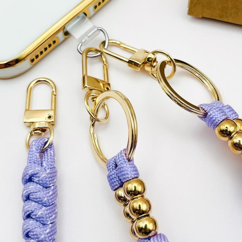 ハンドストラップ パラコードスマホショルダー 携帯ストラップ ラベンダー