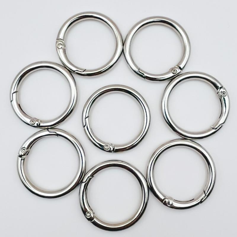 丸型カラビナ33mm シルバーカラー ナスカン キーホルダースOリング【８個】