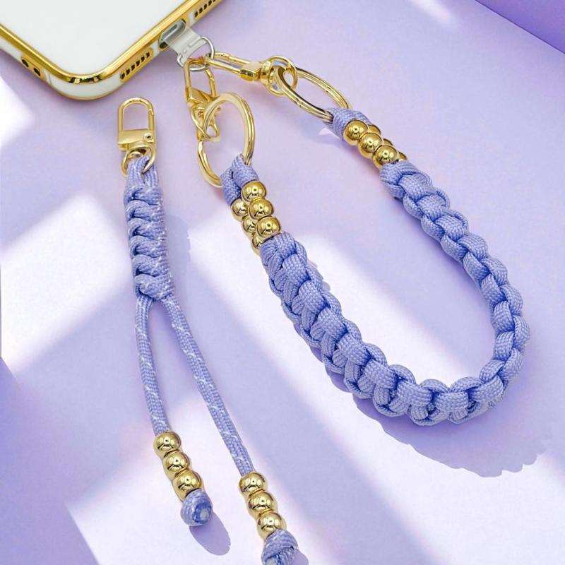 ハンドストラップ パラコードスマホショルダー 携帯ストラップ ラベンダー